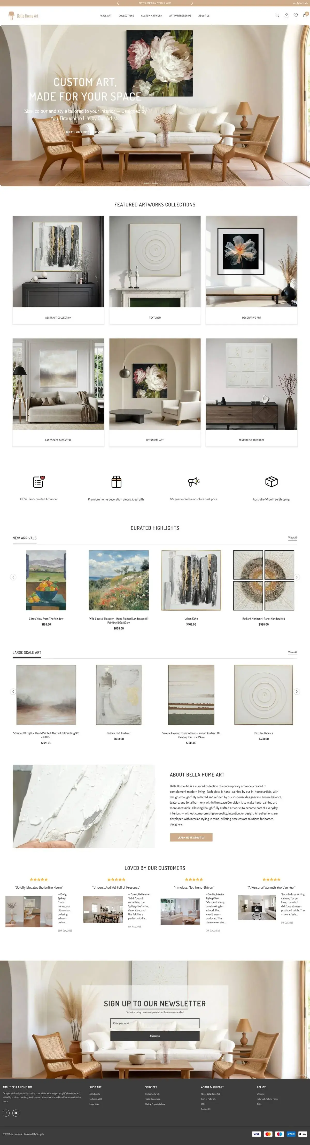 Bella Home Art interior decor online store - curated home furnishings